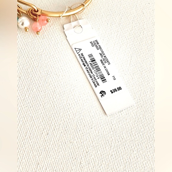 ⭐️ Lucky Brand⭐️turquoise and gold yin and yang beaded charm cuff bracelet - Picture 3 of 6